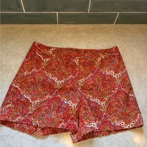 Talbots High Waist Red and Pink Shorts with Tailored Fit